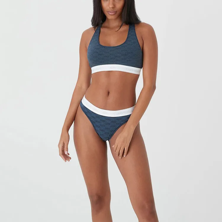 KITH Women's For Calvin Klein Classic Thong 'Navy Heather'-3