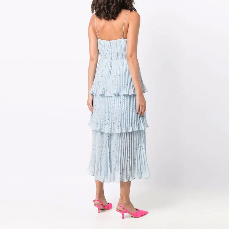 Self-portrait Sleeveless Dresses Women's Blue-2