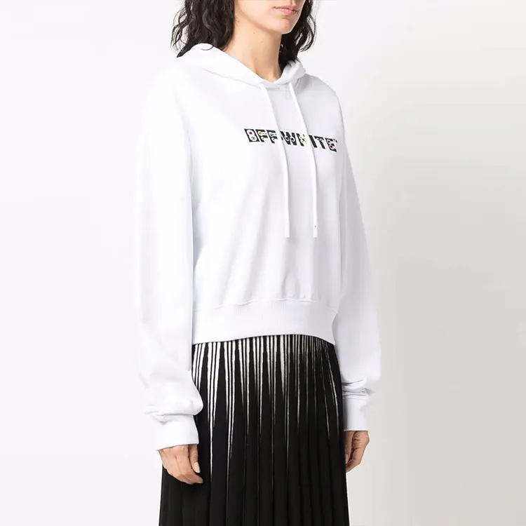 OFF WHITE Rhinestone embellished Logo Hoodie-2