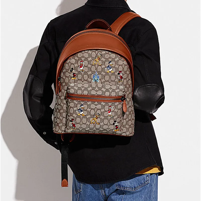 COACH X Disney Collaboration West Canvas With Leather Backpack Regular Women's Brown-4