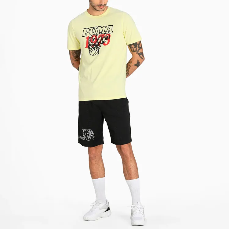PUMA T Shirts Men Light Yellow-2