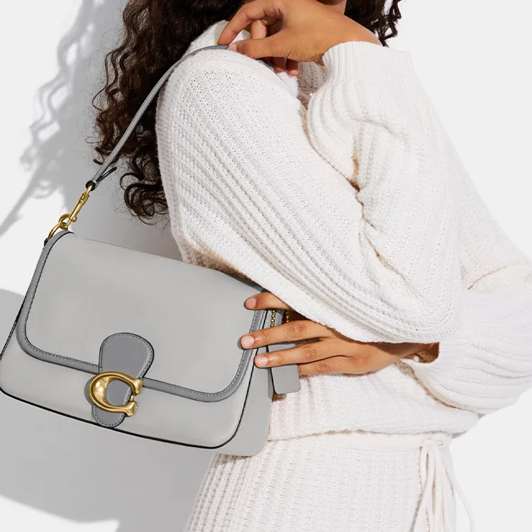 COACH Tabby Leather Handbag, Crossbody Bag, Shoulder Bag Women's Light Gray-5