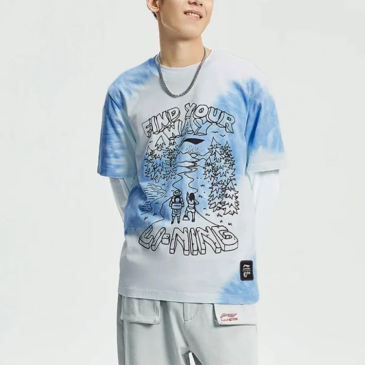 LiNing Sports Fashion Collection T Shirt Unisex Blue-5