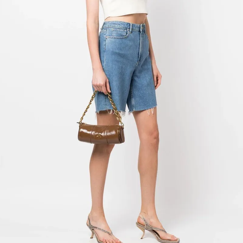 Manu Atelier Calfskin Portable Crossbody Bag Shoulder Bag Mini Women's Mocha Brown-4