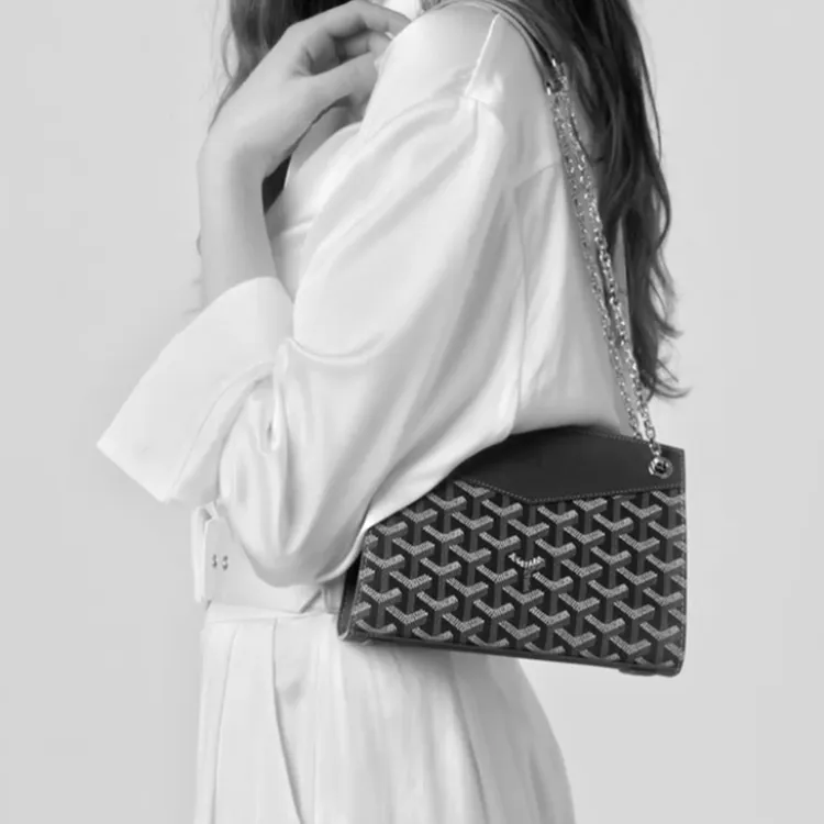 GOYARD Rouette Canvas With Leather Totes Chain Bag Shoulder Bag Women's Orange-7