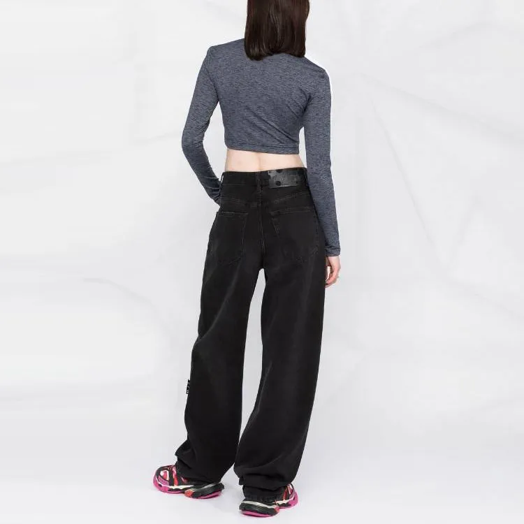 PALM ANGELS Training Long Sleeve Top 'Melange Grey'-2