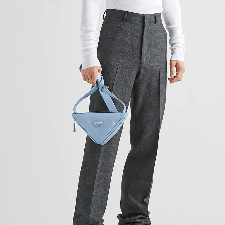 PRADA Saffiano Leather Fanny Pack Men's Sky Blue-4