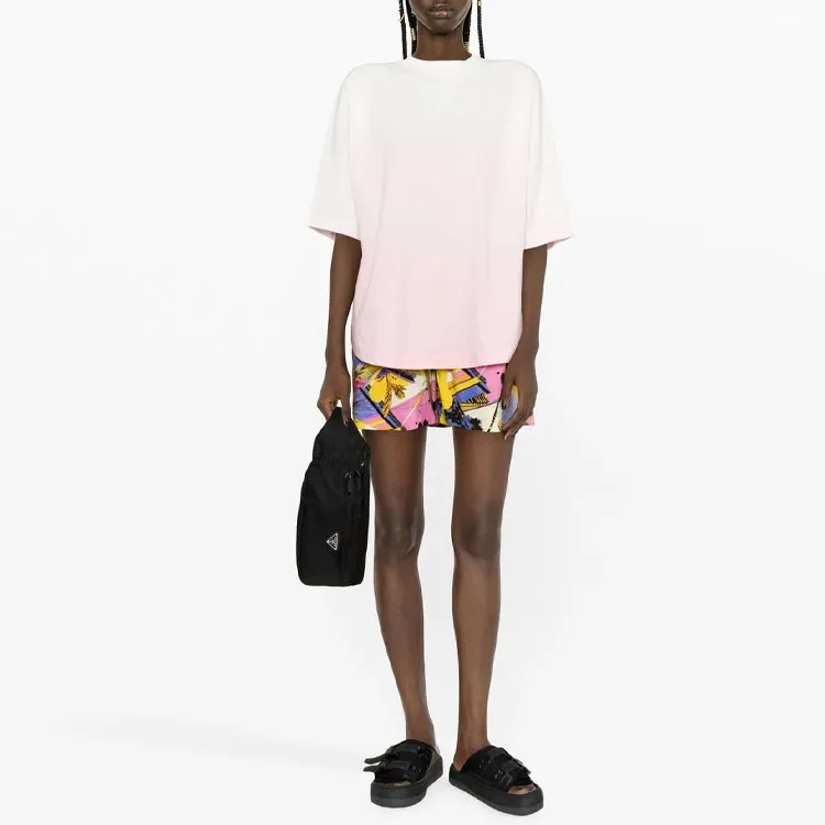 PALM ANGELS Gradient Overlogo Tee Coral/White-1