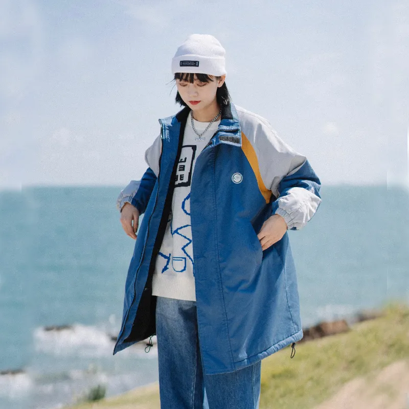 PROS BY CH Loose Fit Thickened Jacket Unisex Deep Sea Blue-2