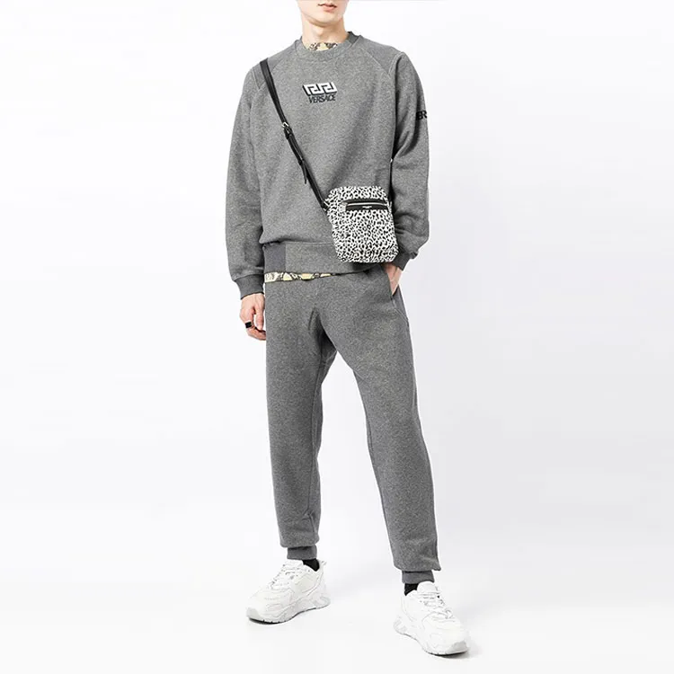 VERSACE Knitted Sweatpants Men Gray-1