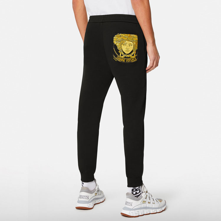 【国内発送】VERSACE サテンパンツ VERSACE Knitted Sweatpants Men Black - POIZON