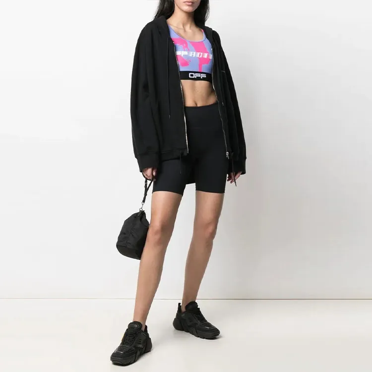 OFF WHITE Logo Print Sports Bra Pink/Purple-3