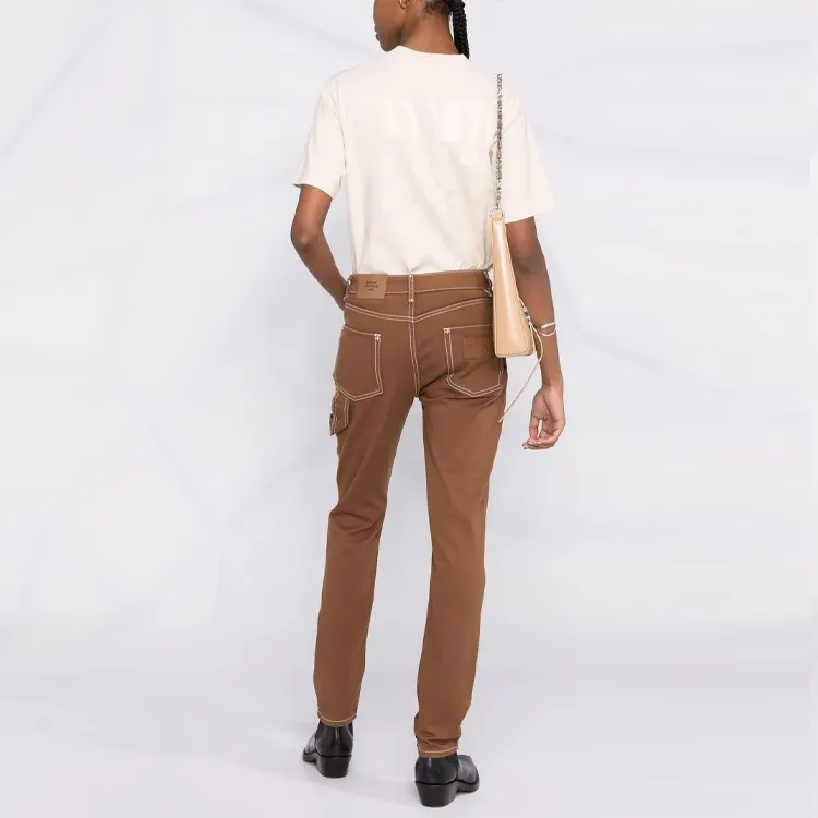 OFF WHITE Women'ss Diag Stripe T Shirt Beige-2