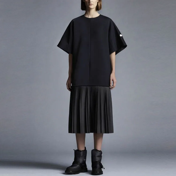 Moncler Short Sleeved Dresses Women's Dark Blue-1