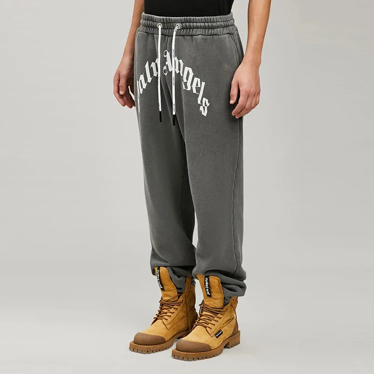 PALM ANGELS Knitted Sweatpants Men Dark Gray-4