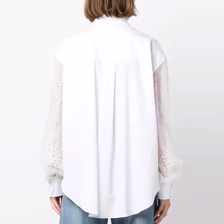 Brunello Cucinelli Broderie Anglaise Panelled Buttoned Shirt-3