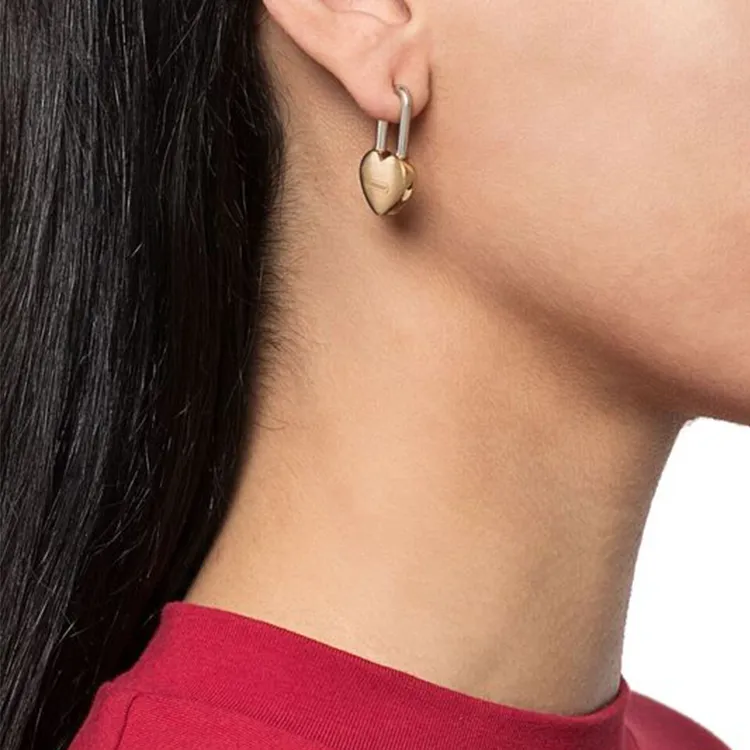AMBUSH Small Heart Padlock Earring-5