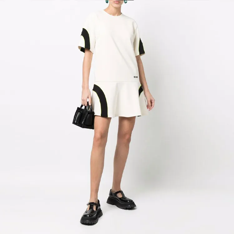 MSGM Short Sleeved Dresses Women's White-1