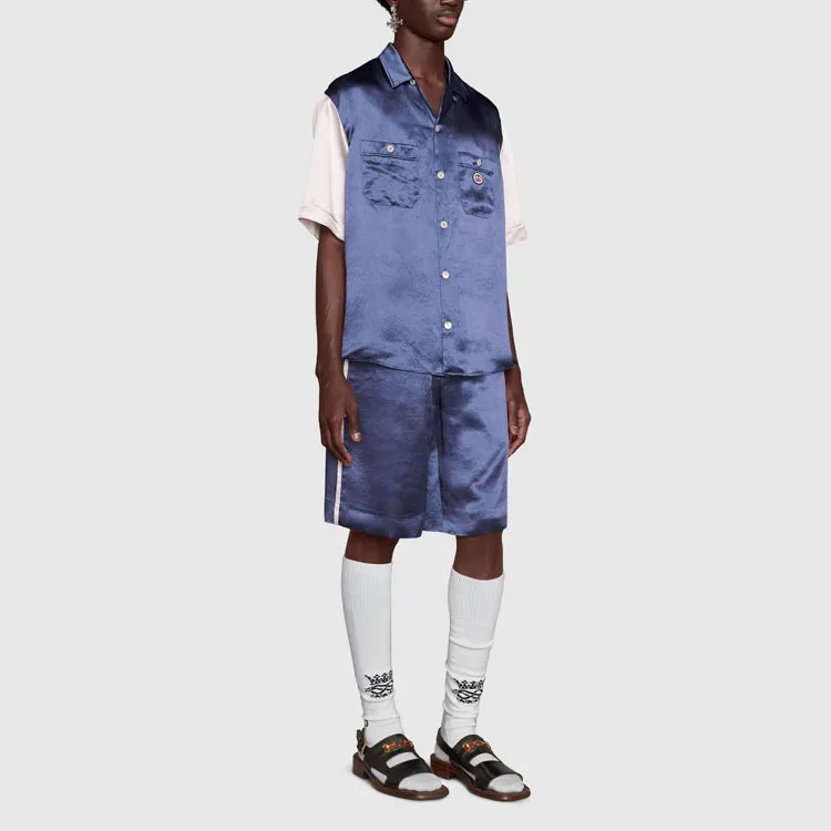 GUCCI Shirts Men Blue-5
