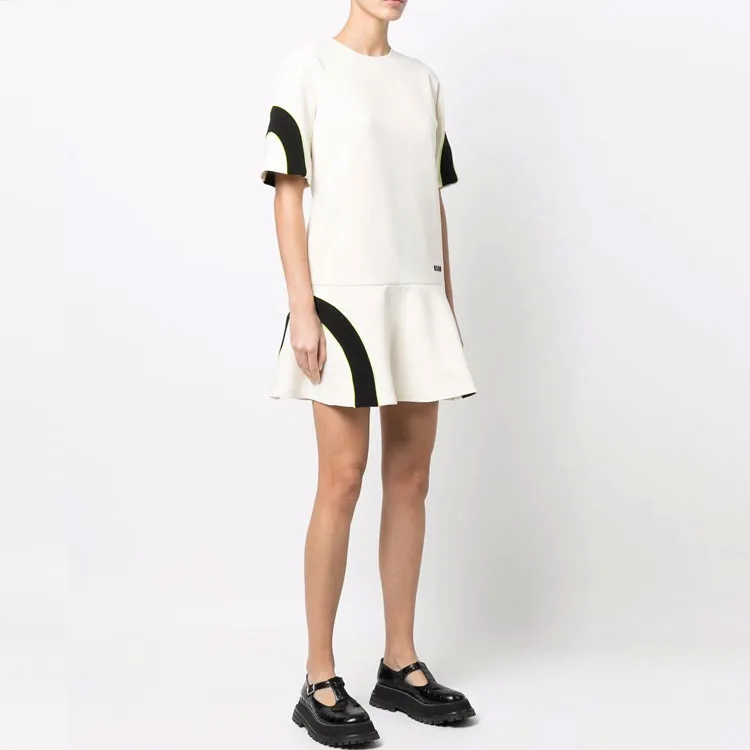 MSGM Short Sleeved Dresses Women's White-3