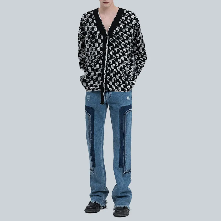 WE11DONE Logo-knit Button-up Cardigan-3