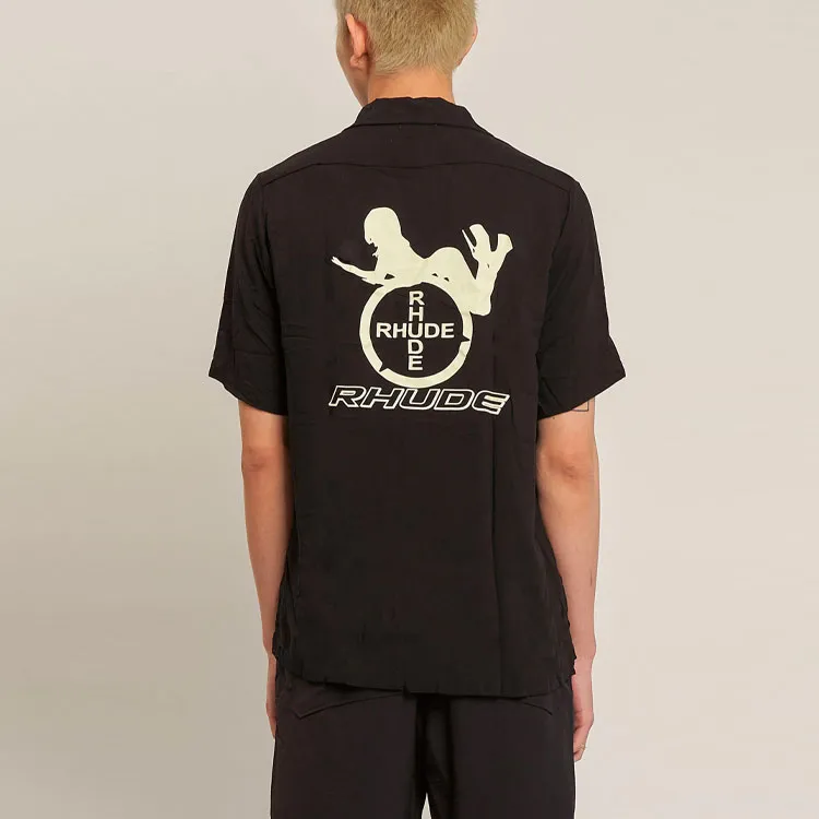 RHUDE Short-Sleeve Cobra Button Down Shirt-3
