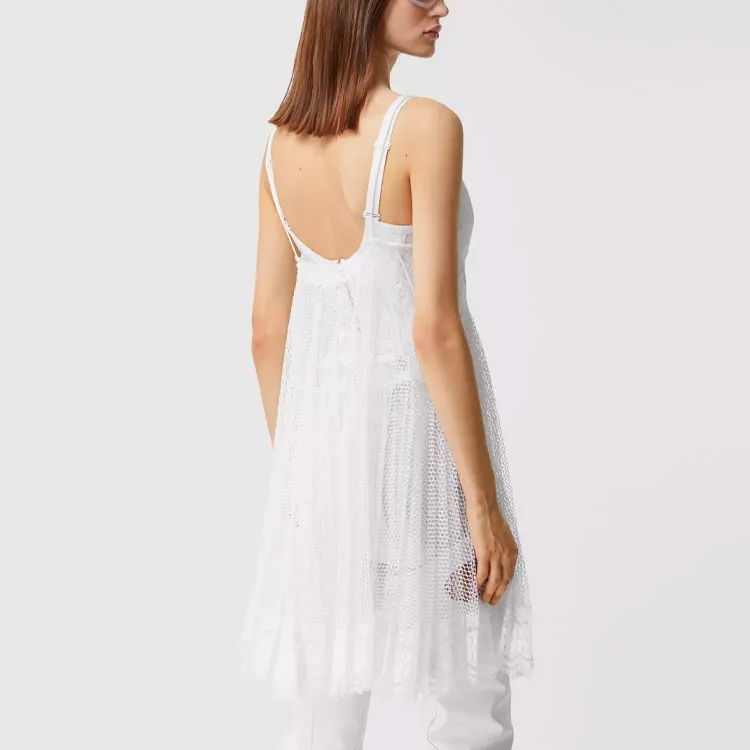 Burberry Sleeveless Dresses Women's Light White-3
