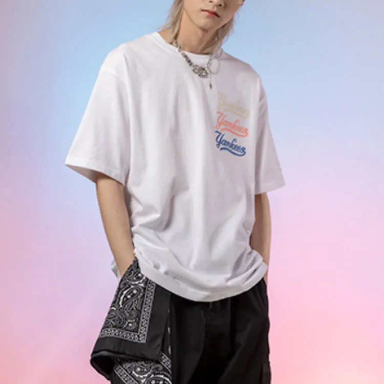MLB Drop Shoulder Sleeve T Shirt Unisex White-2