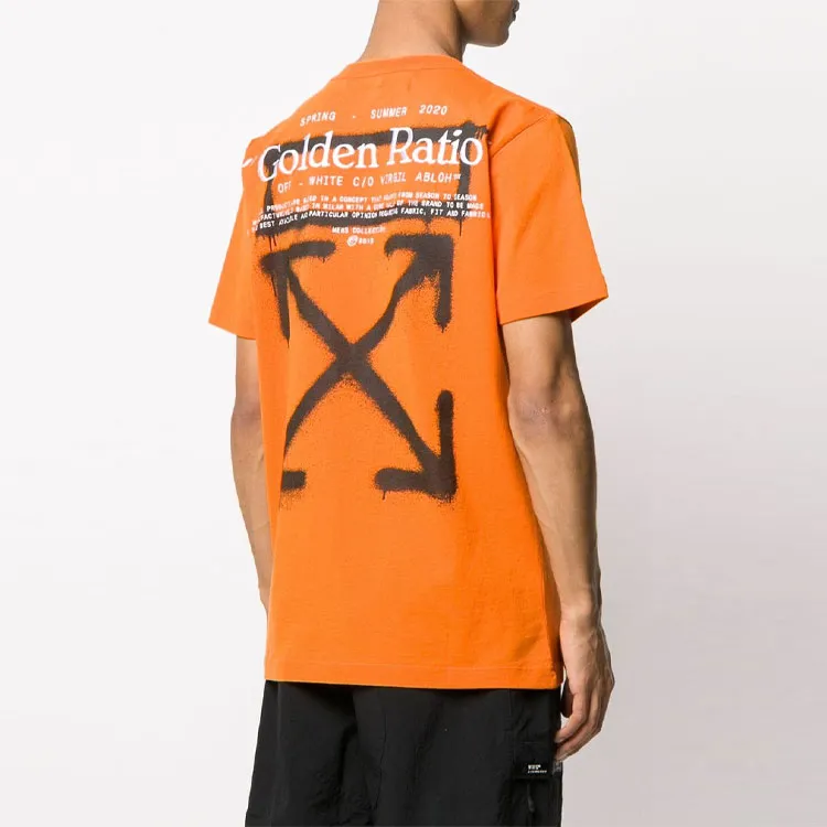 OFF WHITE Slim Fit Cartoon Golden Ratio T Shirt-2