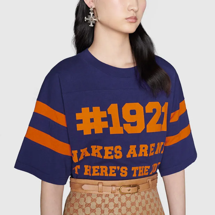 GUCCI 1921 L'Aveugle Par Amour T shirt Blue-5
