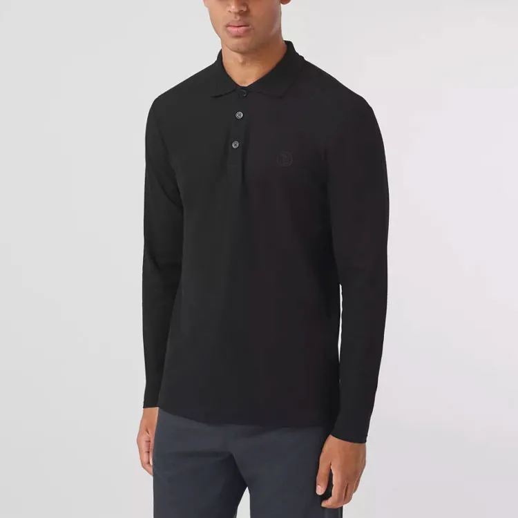 Burberry FW21 Long Sleeved Polo Shirt Men's Black 80437821-2