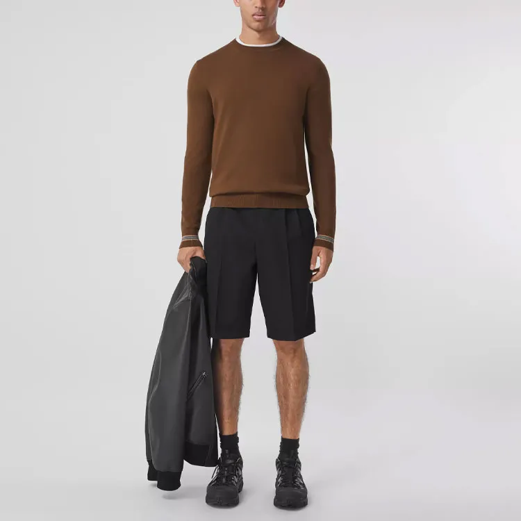 Burberry Wool Slim Fit Knitwear Men's Brown 80443321-1