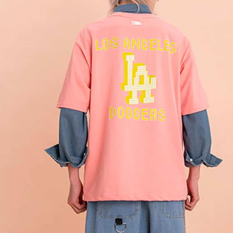 MLB Los Angeles Dodgers T Shirts Unisex Pink-2