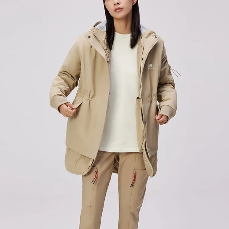 New Balance Puffer Jacket Winter Women's Beige-4