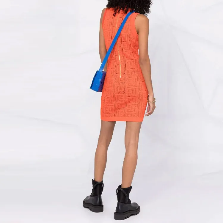 BALMAIN Sleeveless Dresses Women's Orange-2