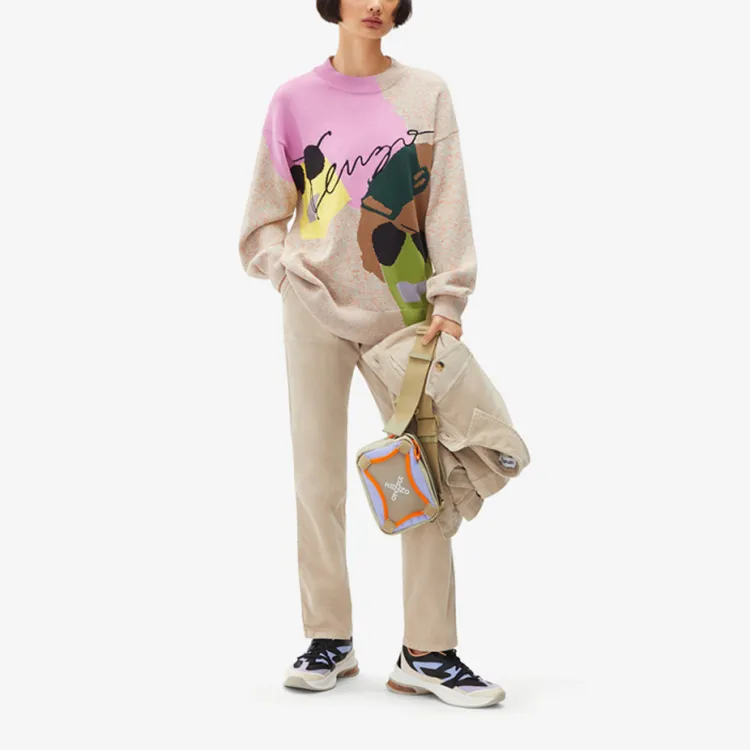 KENZO Intarsia Knit Crewneck Sweater-1