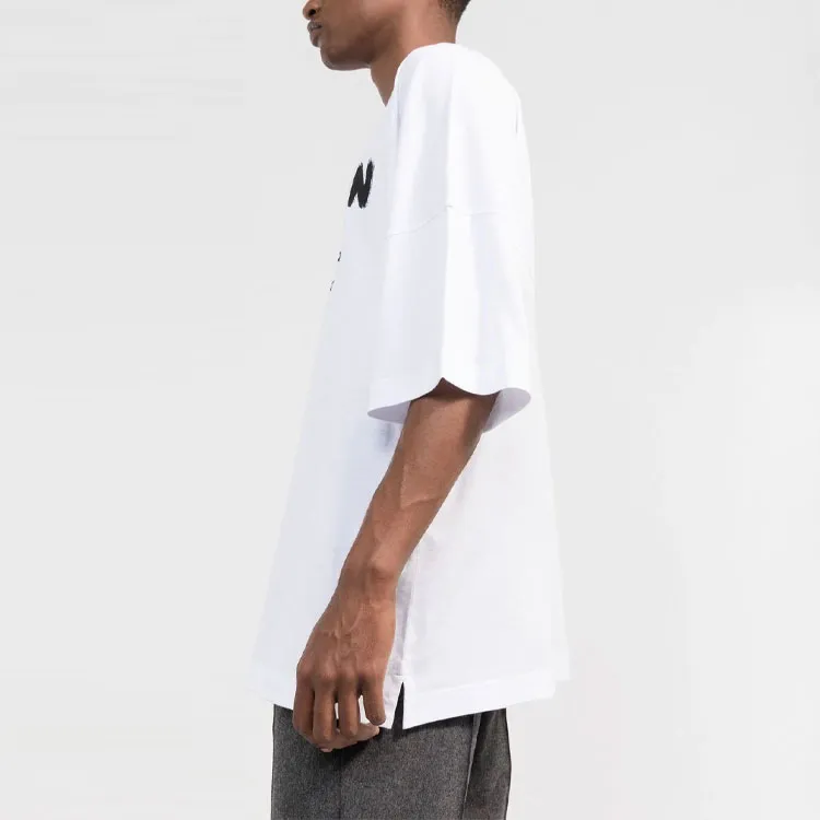 Alexander McQueen Logo Letter Print Crew Neck Short Sleeved T Shirt Men's White-3