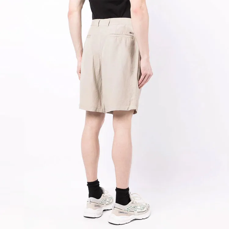 ARMANI EXCHANGE Straight leg Linen Bermuda Shorts-1