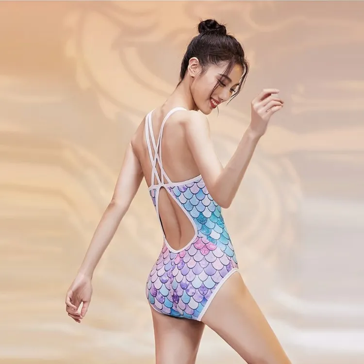 ZOKE One piece Swimsuit Women's Shimmering Purple Mermaid-2