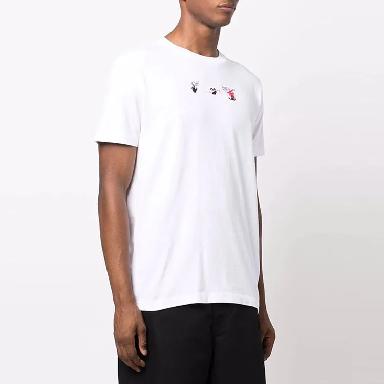 OFF WHITE Acrylic Arrow Logo Print T Shirt-3