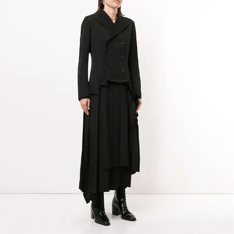 Yohji Yamamoto Long Sleeved Dresses Women's Black-3