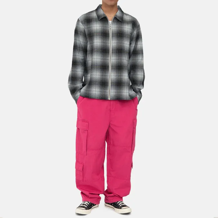 Stussy Paul Shadow Plaid Zip Shirt-2