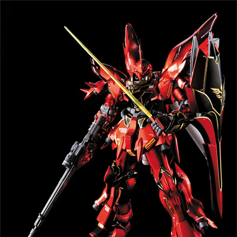 BANDAI MG 1 100 Mobile Suit Gundam Unicorn MSN 06S Sinanju Plated Version Model Kits 18cm-1