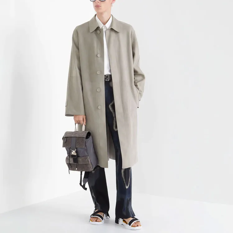 FENDI SS22 Trench Coat Men's Gray-3