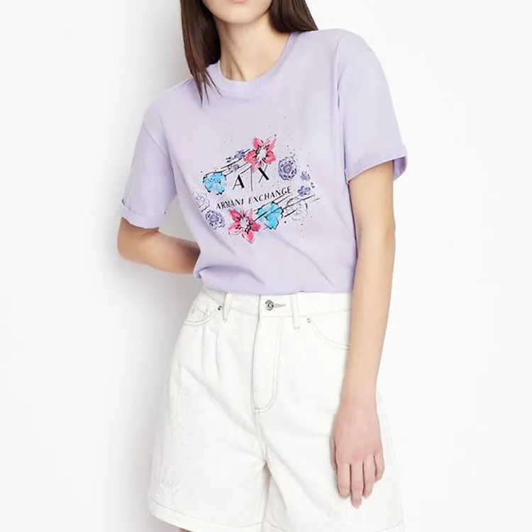 ARMANI EXCHANGEAE T Shirt Women's Purple-2