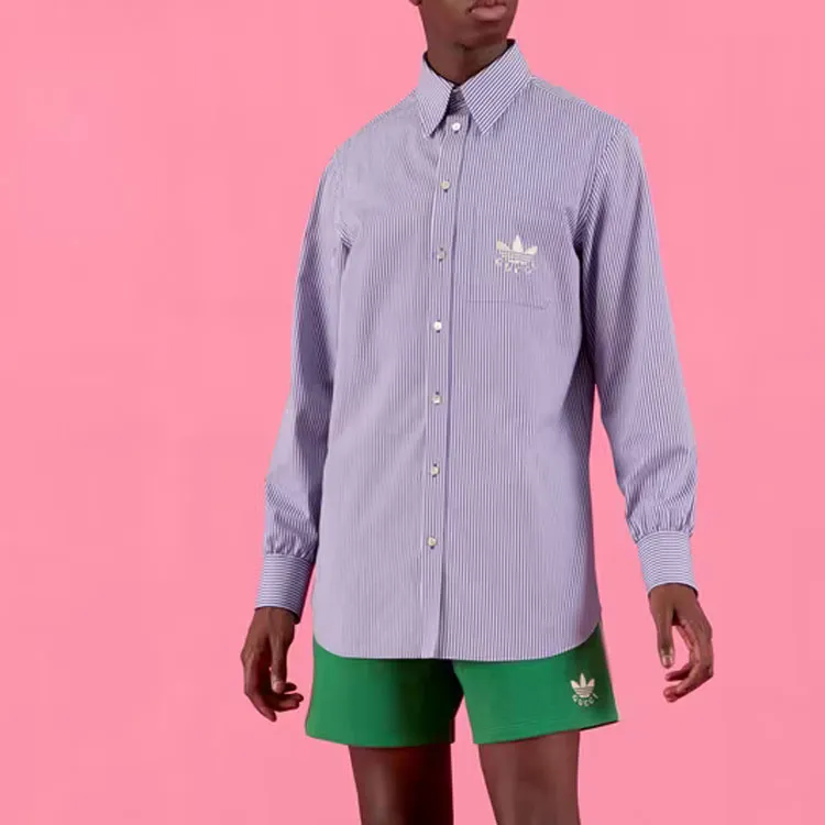GUCCI X Adidas Striped Cotton Shirt-1