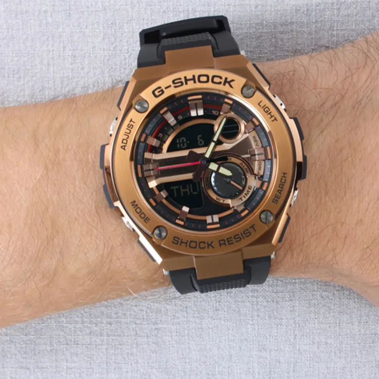 CASIO Men G STEEL Series Gold Watch GST 210B 4A-2