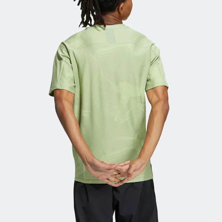 Adidas Wuji Series Drop Shoulder Sleeve T Shirt Men's Lime Green-1