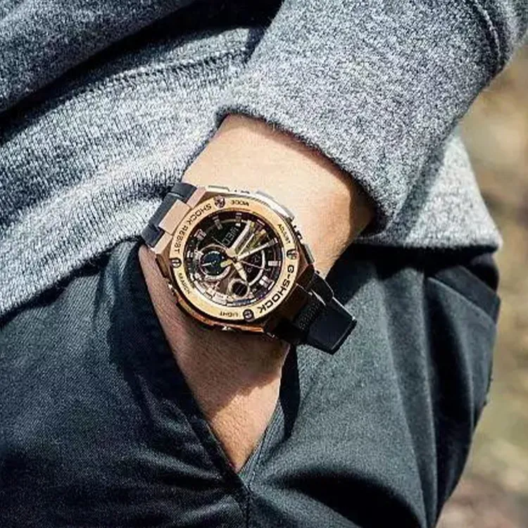 CASIO Men G STEEL Series Gold Watch GST 210B 4A-1
