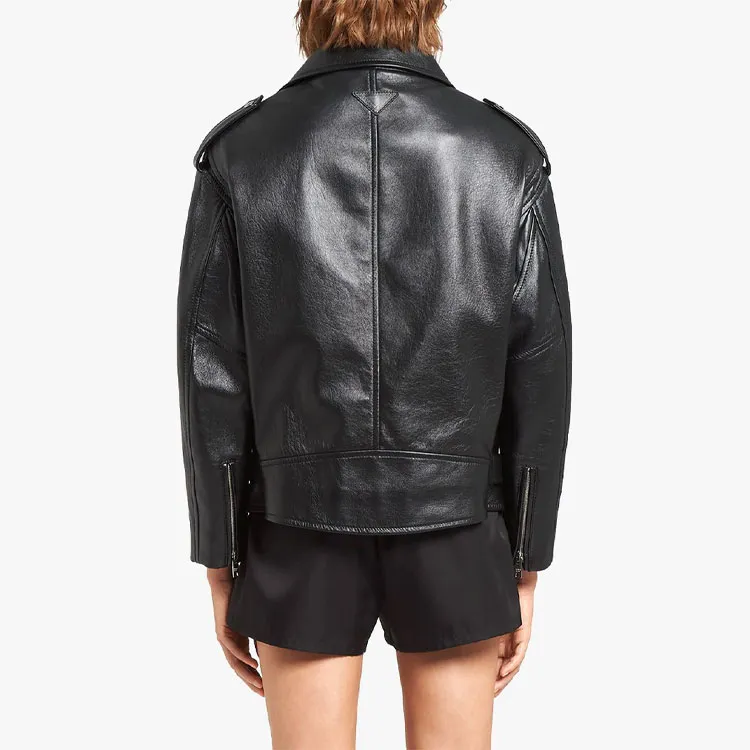 PRADA FW21 Leather Jacket Women's Black-2